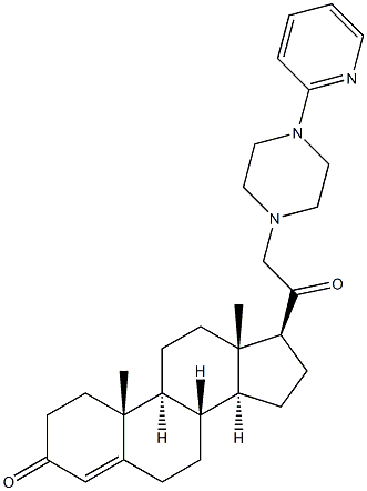 21-[4-(2-Pyridinyl)-1-piperazinyl]pregn-4-ene-3,20-dione Struktur