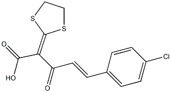 2-(1,3-Dithiolan-2-ylidene)-3-oxo-5-(4-chlorophenyl)-4-pentenoic acid Struktur