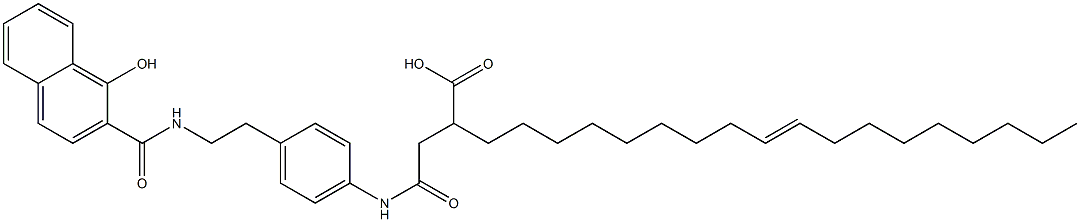 1-Hydroxy-N-[2-[4-(3-carboxy-1-oxo-12-henicosenylamino)phenyl]ethyl]-2-naphthamide Struktur