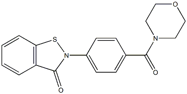 2-[4-(Morpholinocarbonyl)phenyl]-1,2-benzisothiazol-3(2H)-one Struktur