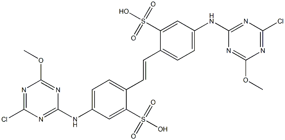 4,4'-Bis(4-chloro-6-methoxy-1,3,5-triazin-2-ylamino)-2,2'-stilbenedisulfonic acid Struktur