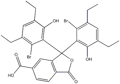 1,1-Bis(2-bromo-3,5-diethyl-6-hydroxyphenyl)-1,3-dihydro-3-oxoisobenzofuran-6-carboxylic acid Struktur