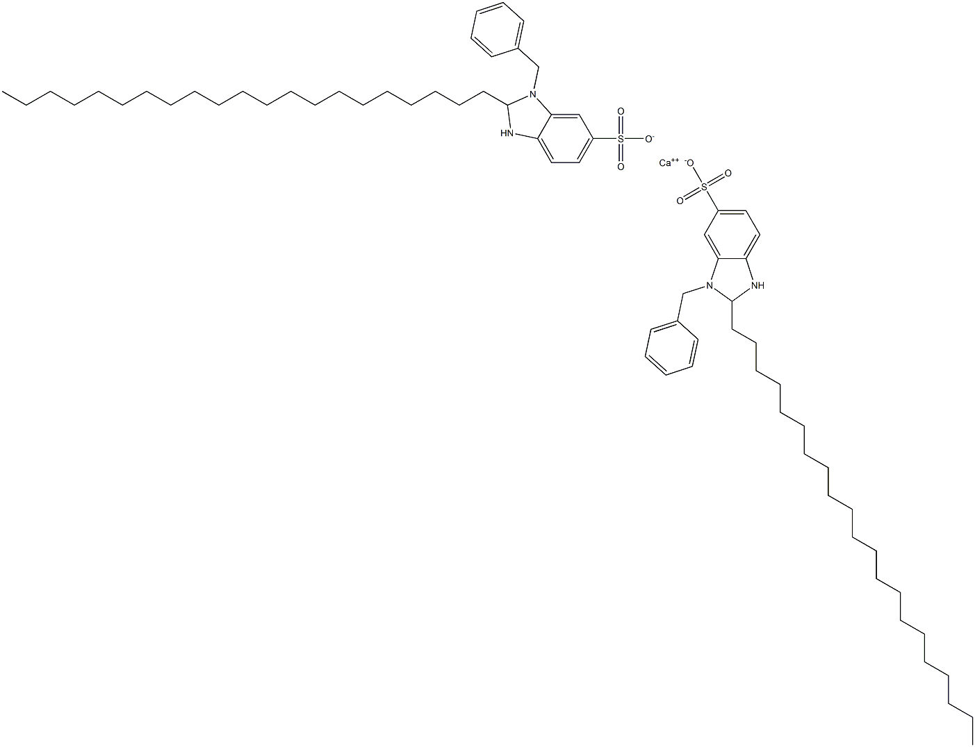 Bis(1-benzyl-2,3-dihydro-2-henicosyl-1H-benzimidazole-6-sulfonic acid)calcium salt Struktur