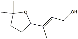 (E)-3-[(Tetrahydro-5,5-dimethylfuran)-2-yl]-2-buten-1-ol Struktur