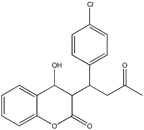 3,4-Dihydro-4-hydroxy-3-[1-(4-chlorophenyl)-3-oxobutyl]-2H-1-benzopyran-2-one Struktur