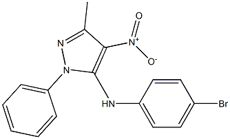 1-Phenyl-3-methyl-4-nitro-5-[(4-bromophenyl)amino]-1H-pyrazole Struktur