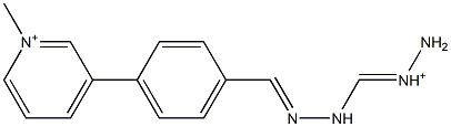 1-Methyl-3-[4-[2-(aminoiminiomethyl)hydrazonomethyl]phenyl]pyridinium Struktur