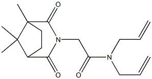 N,N-Diallyl-2,4-dioxo-1,8,8-trimethyl-3-azabicyclo[3.2.1]octane-3-acetamide Struktur