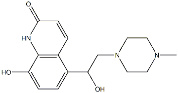 8-Hydroxy-5-(1-hydroxy-2-(4-methylpiperazin-1-yl)ethyl)-2(1H)-quinolone Struktur