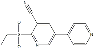 2-(Ethylsulfonyl)-5-(4-pyridinyl)pyridine-3-carbonitrile Struktur