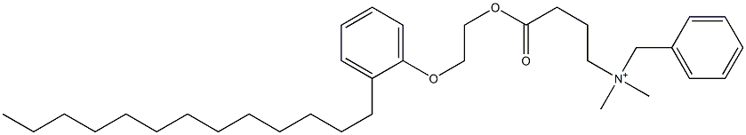 N,N-Dimethyl-N-benzyl-N-[3-[[2-(2-tridecylphenyloxy)ethyl]oxycarbonyl]propyl]aminium Struktur