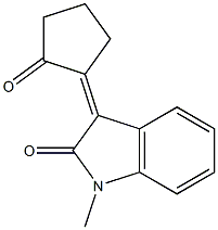 1-Methyl-2,3-dihydro-3-(2-oxocyclopentylidene)-1H-indol-2-one Struktur