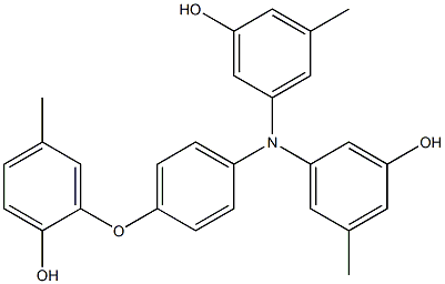 N,N-Bis(3-hydroxy-5-methylphenyl)-4-(2-hydroxy-5-methylphenoxy)benzenamine Struktur