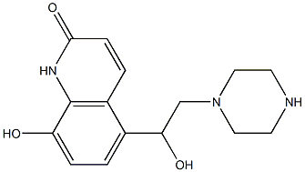 8-Hydroxy-5-(1-hydroxy-2-(piperazin-1-yl)ethyl)-2(1H)-quinolone Struktur