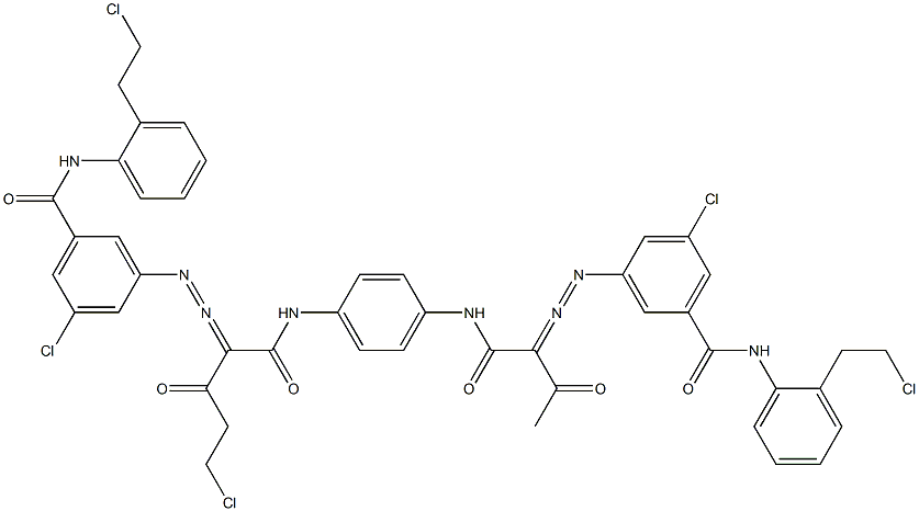 3,3'-[2-(Chloromethyl)-1,4-phenylenebis[iminocarbonyl(acetylmethylene)azo]]bis[N-[2-(2-chloroethyl)phenyl]-5-chlorobenzamide] Struktur