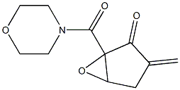 2,3-Epoxy-2-(morpholinocarbonyl)-5-methylenecyclopentan-1-one Struktur