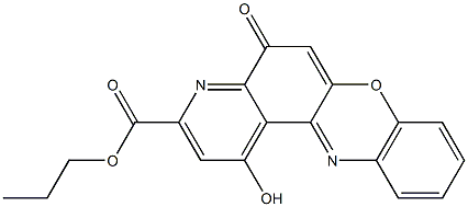 1-Hydroxy-5-oxo-5H-pyrido[3,2-a]phenoxazine-3-carboxylic acid propyl ester Struktur