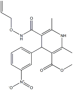 2,6-Dimethyl-4-(3-nitrophenyl)-5-[[(2-propenoxy)amino]carbonyl]-1,4-dihydropyridine-3-carboxylic acid methyl ester Struktur