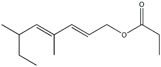 Propionic acid 4,6-dimethyl-2,4-octadienyl ester Struktur