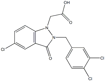 5-Chloro-2-(3,4-dichlorobenzyl)-2,3-dihydro-3-oxo-1H-indazole-1-acetic acid Struktur