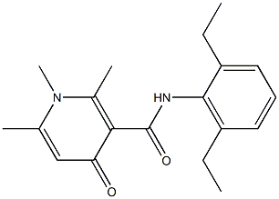 1-Methyl-1,4-dihydro-2,6-dimethyl-N-(2,6-diethylphenyl)-4-oxopyridine-3-carboxamide Struktur