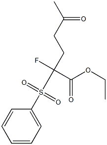 5-Oxo-2-phenylsulfonyl-2-fluorohexanoic acid ethyl ester Struktur