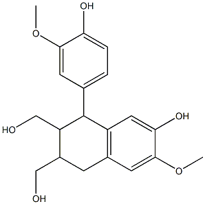 4-(3-Methoxy-4-hydroxyphenyl)-6-hydroxy-7-methoxy-1,2,3,4-tetrahydronaphthalene-2,3-bismethanol Struktur