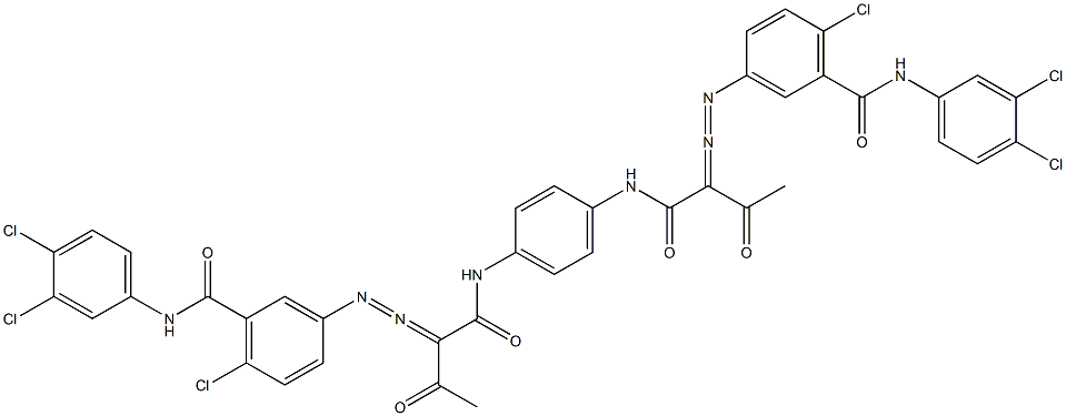 3,3'-[1,4-Phenylenebis[iminocarbonyl(acetylmethylene)azo]]bis[N-(3,4-dichlorophenyl)-6-chlorobenzamide] Struktur