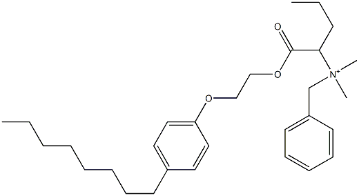 N,N-Dimethyl-N-benzyl-N-[1-[[2-(4-octylphenyloxy)ethyl]oxycarbonyl]butyl]aminium Struktur