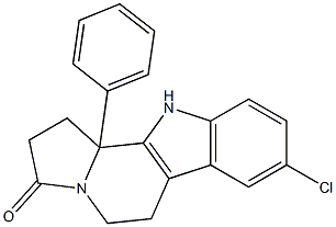 1,2,5,6,11,11b-Hexahydro-8-chloro-11b-phenyl-3H-indolizino[8,7-b]indol-3-one Struktur