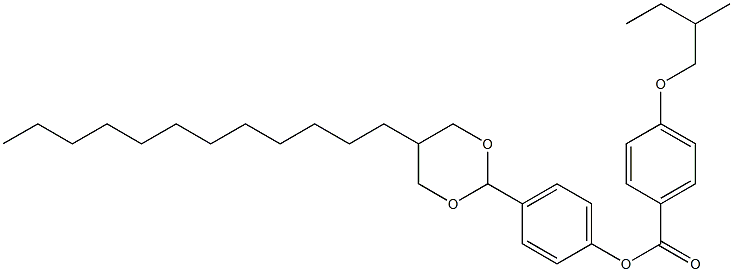 4-(2-Methylbutoxy)benzoic acid 4-(5-dodecyl-1,3-dioxan-2-yl)phenyl ester Struktur