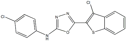 N-(4-Chlorophenyl)-5-(3-chlorobenzo[b]thiophen-2-yl)-1,3,4-oxadiazol-2-amine Struktur