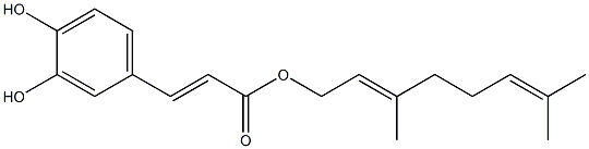 (E)-3-(3,4-Dihydroxyphenyl)propenoic acid 3,7-dimethyl-2,6-octadienyl ester Struktur