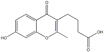 4-(7-Hydroxy-2-methyl-4-oxo-4H-1-benzopyran-3-yl)butyric acid Struktur