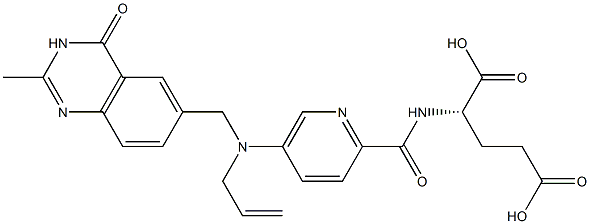 (2S)-2-[5-[N-(2-Propenyl)-N-[[(3,4-dihydro-2-methyl-4-oxoquinazolin)-6-yl]methyl]amino]-2-pyridinylcarbonylamino]glutaric acid Struktur