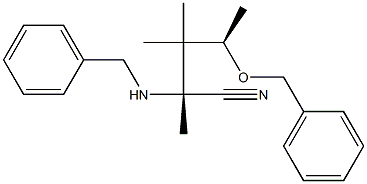 (2R,4R)-2-(Benzylamino)-4-(benzyloxy)-2,3,3-trimethylpentanenitrile Struktur