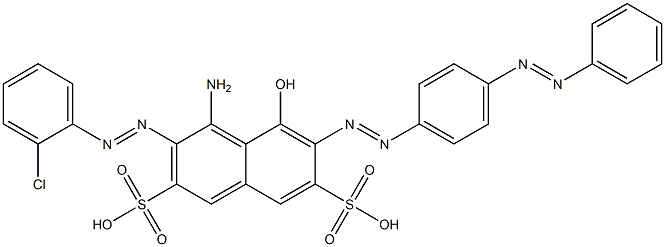 4-Amino-3-[(2-chlorophenyl)azo]-5-hydroxy-6-[[4-(phenylazo)phenyl]azo]-2,7-naphthalenedisulfonic acid Struktur