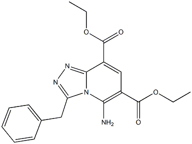 5-Amino-3-benzyl-1,2,4-triazolo[4,3-a]pyridine-6,8-dicarboxylic acid diethyl ester Struktur