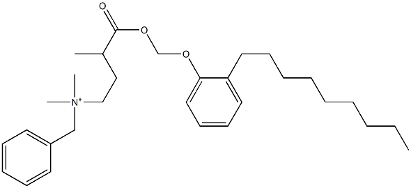 N,N-Dimethyl-N-benzyl-N-[3-[[(2-nonylphenyloxy)methyl]oxycarbonyl]butyl]aminium Struktur