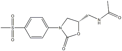 N-[[(5S)-3-[4-(Methylsulfonyl)phenyl]-2-oxooxazolidine-5-yl]methyl]acetamide Struktur