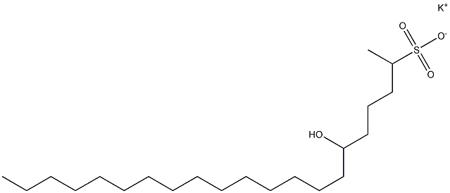 6-Hydroxyhenicosane-2-sulfonic acid potassium salt Struktur