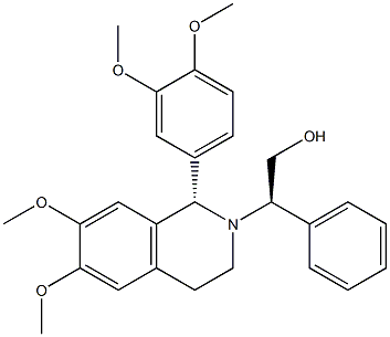 (1S)-1,2,3,4-Tetrahydro-2-[(R)-1-phenyl-2-hydroxyethyl]-1-(3,4-dimethoxyphenyl)-6,7-dimethoxyisoquinoline Struktur