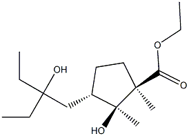 (1R,2S,3S)-3-(2-Ethyl-2-hydroxybutyl)-2-hydroxy-1,2-dimethylcyclopentanecarboxylic acid ethyl ester Struktur