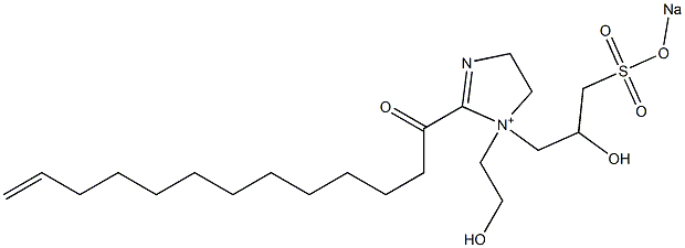 1-(2-Hydroxyethyl)-1-[2-hydroxy-3-(sodiooxysulfonyl)propyl]-2-(12-tridecenoyl)-2-imidazoline-1-ium Struktur