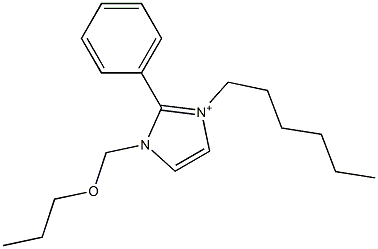 3-Hexyl-2-phenyl-1-[propoxymethyl]-1H-imidazol-3-ium Struktur