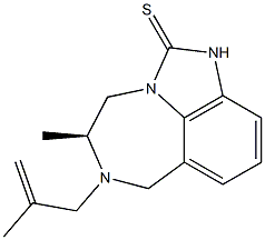 [5S,(+)]-4,5,6,7-Tetrahydro-5-methyl-6-(2-methyl-2-propenyl)imidazo[4,5,1-jk][1,4]benzodiazepine-2(1H)-thione Struktur