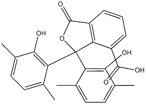 1,3-Dihydro-1,1-bis(6-hydroxy-2,5-dimethylphenyl)-3-oxoisobenzofuran-7-carboxylic acid Struktur