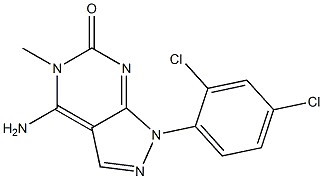 4-Amino-1-(2,4-dichlorophenyl)-5-methyl-1H-pyrazolo[3,4-d]pyrimidin-6(5H)-one Struktur