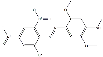 4-Methylamino-2'-bromo-2,5-dimethoxy-4',6'-dinitroazobenzene Struktur