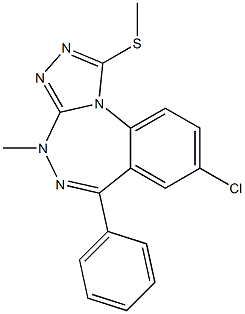 1-Methylthio-4-methyl-6-phenyl-8-chloro-4H-[1,2,4]triazolo[4,3-a][1,3,4]benzotriazepine Struktur